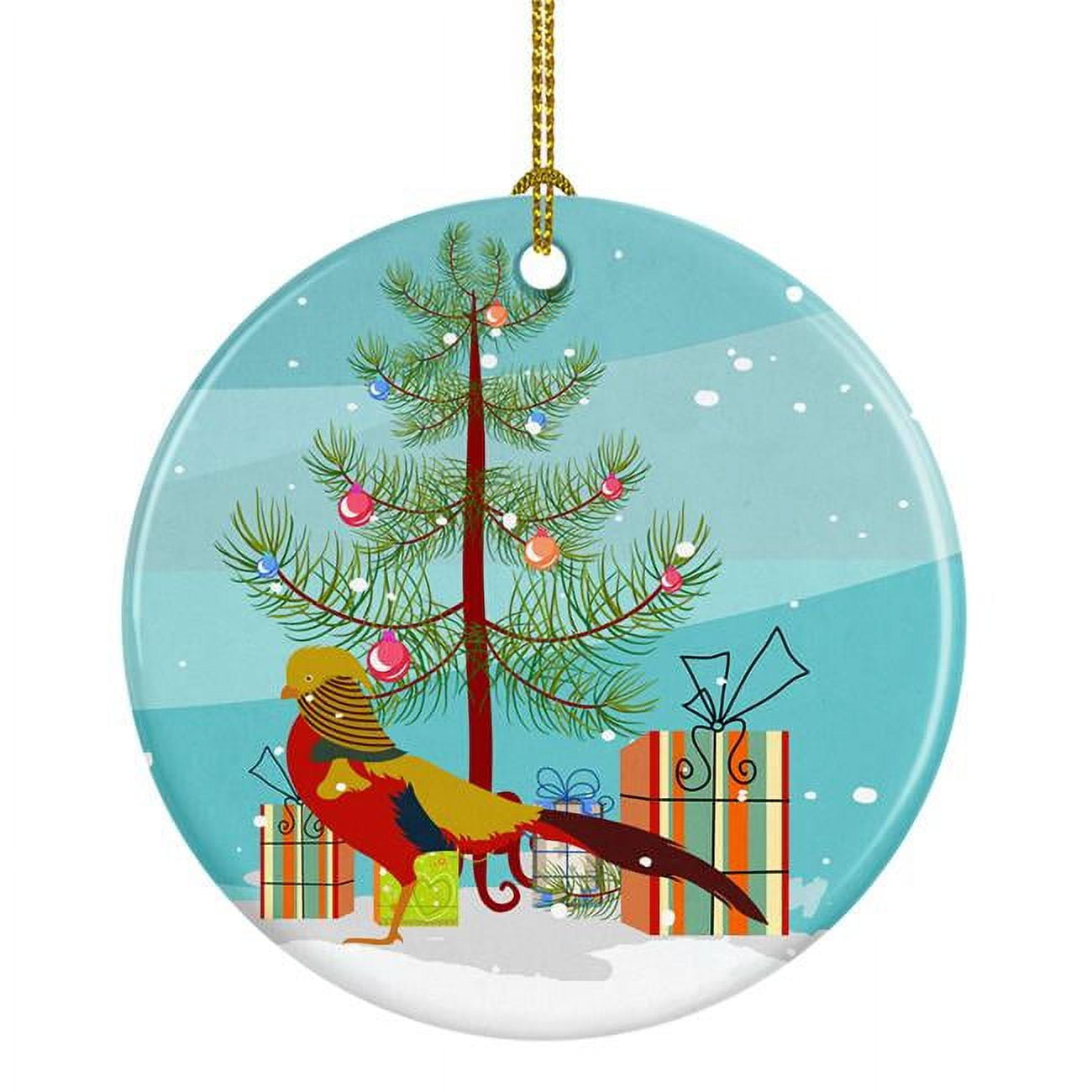 Golden or Chinese Pheasant Christmas Ceramic Ornament