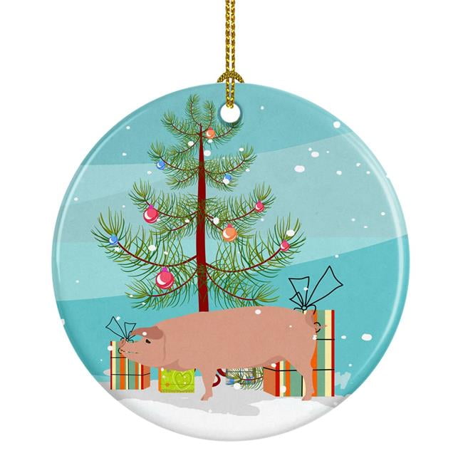 American Landrace Pig Christmas Ceramic Ornament