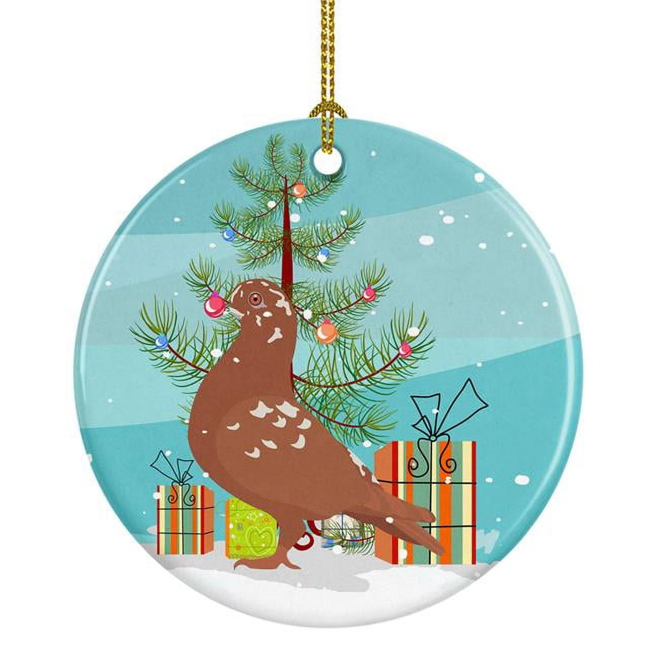 African Owl Pigeon Christmas Ceramic Ornament