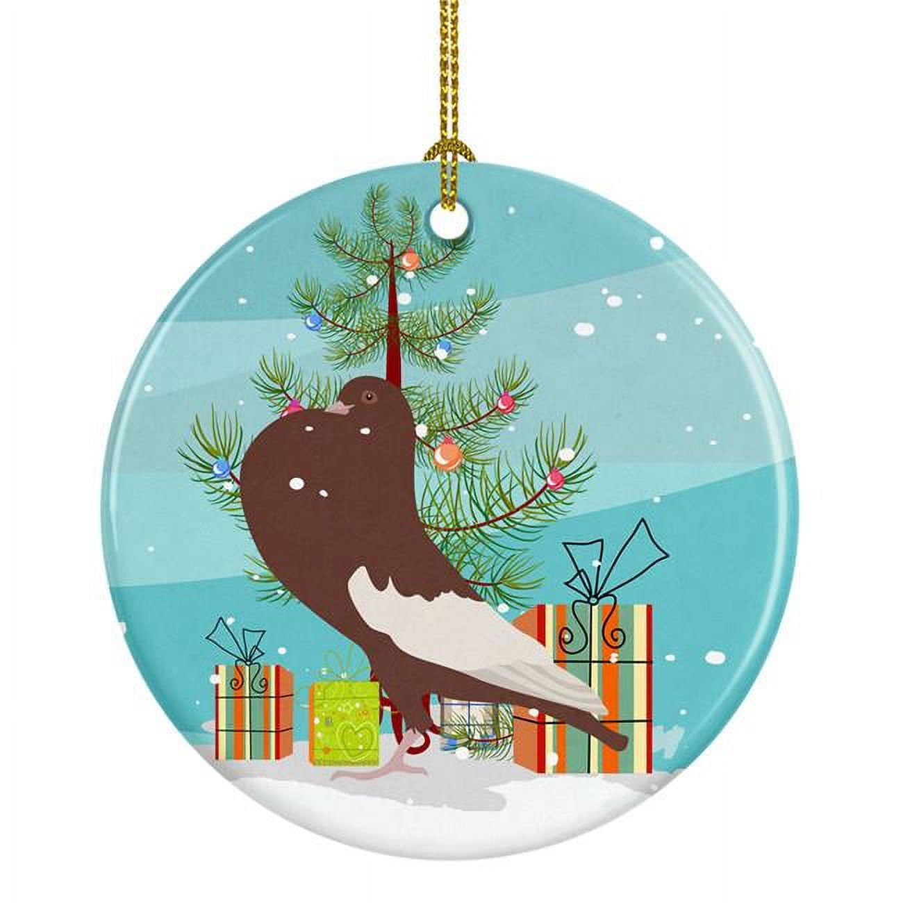 English Pouter Pigeon Christmas Ceramic Ornament