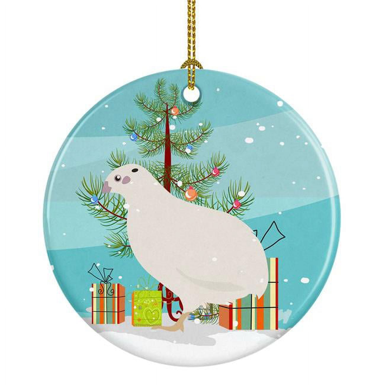 BB9324CO1 Texas Quail Christmas Ceramic Ornament