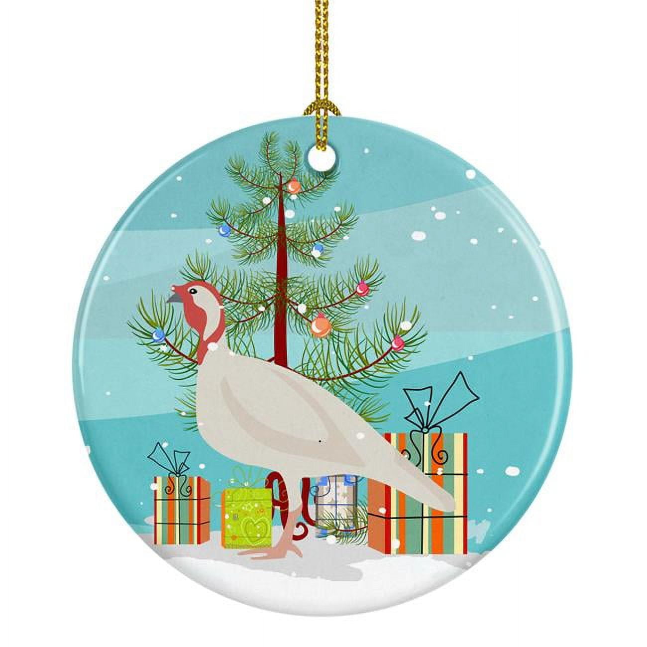 Beltsville Small White Turkey Hen Christmas Ceramic Ornament