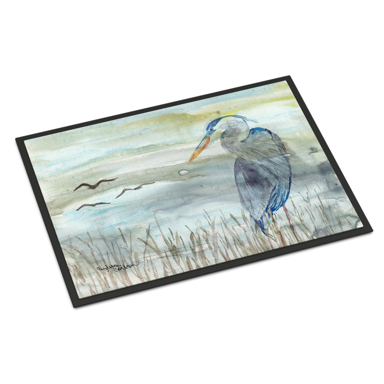 SC2007JMAT 24 x 36 in. Blue Heron Watercolor Indoor or Outdoor Mat