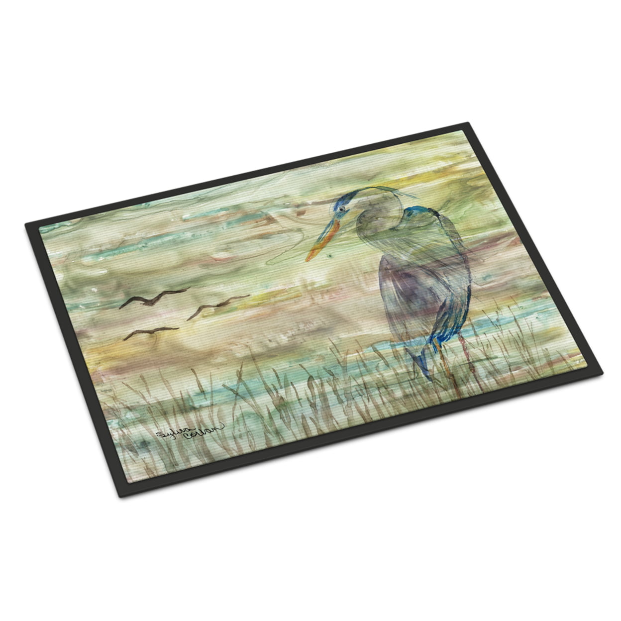 24 x 36 in. Blue Heron Sunset Indoor or Outdoor Mat