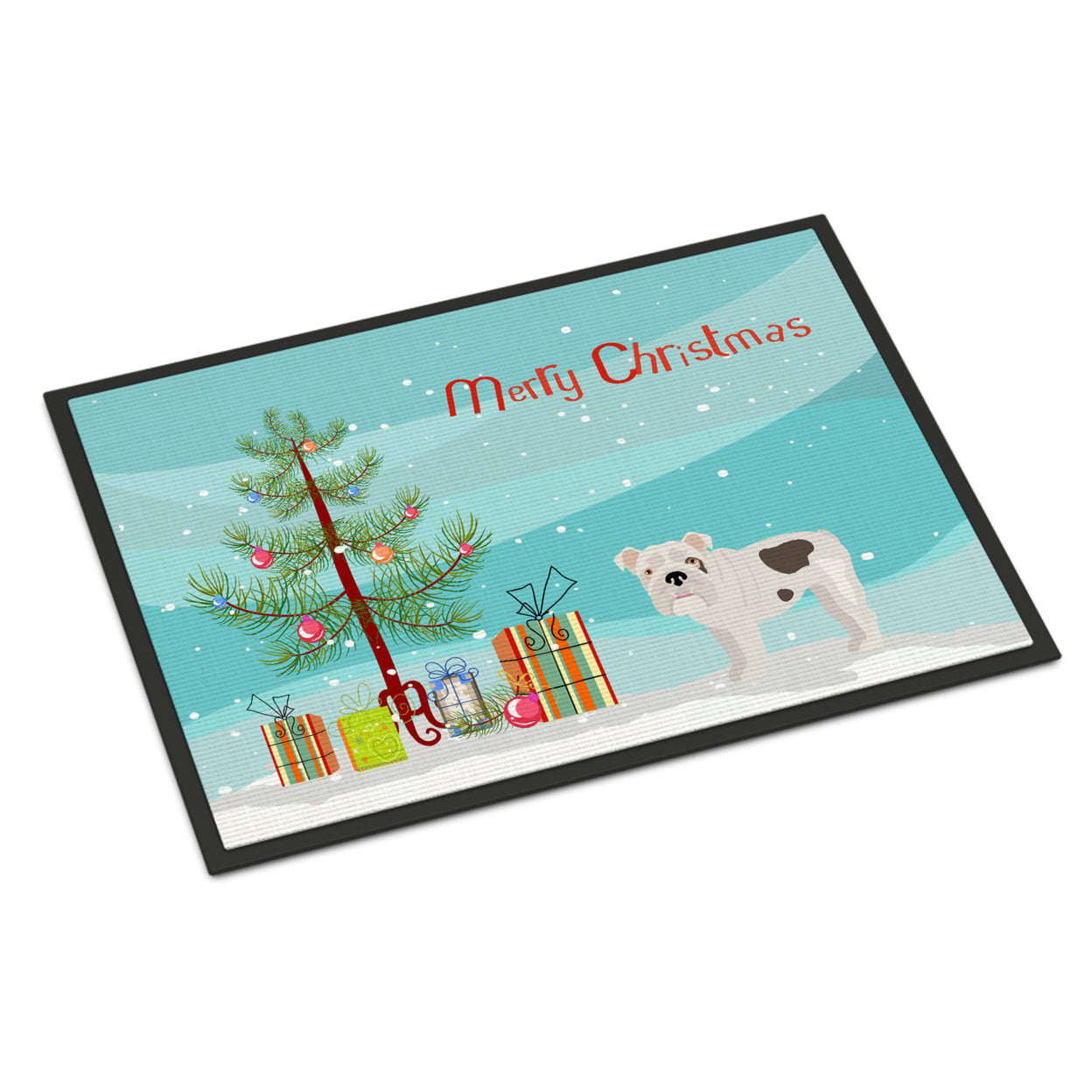 CK3453JMAT 24 x 36 in. Bulldog, English Bulldog Christmas Tree Indoor or Outdoor Mat