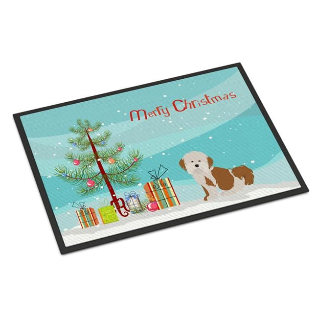 24 x 36 in. Havanese Christmas Tree Indoor or Outdoor Mat