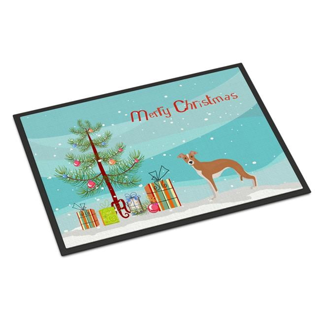 CK3460JMAT 24 x 36 in. Italian Greyhound Christmas Tree Indoor or Outdoor Mat