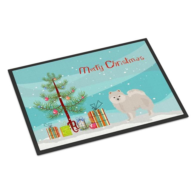 CK3463JMAT 24 x 36 in. Japanese Spitz Christmas Tree Indoor or Outdoor Mat