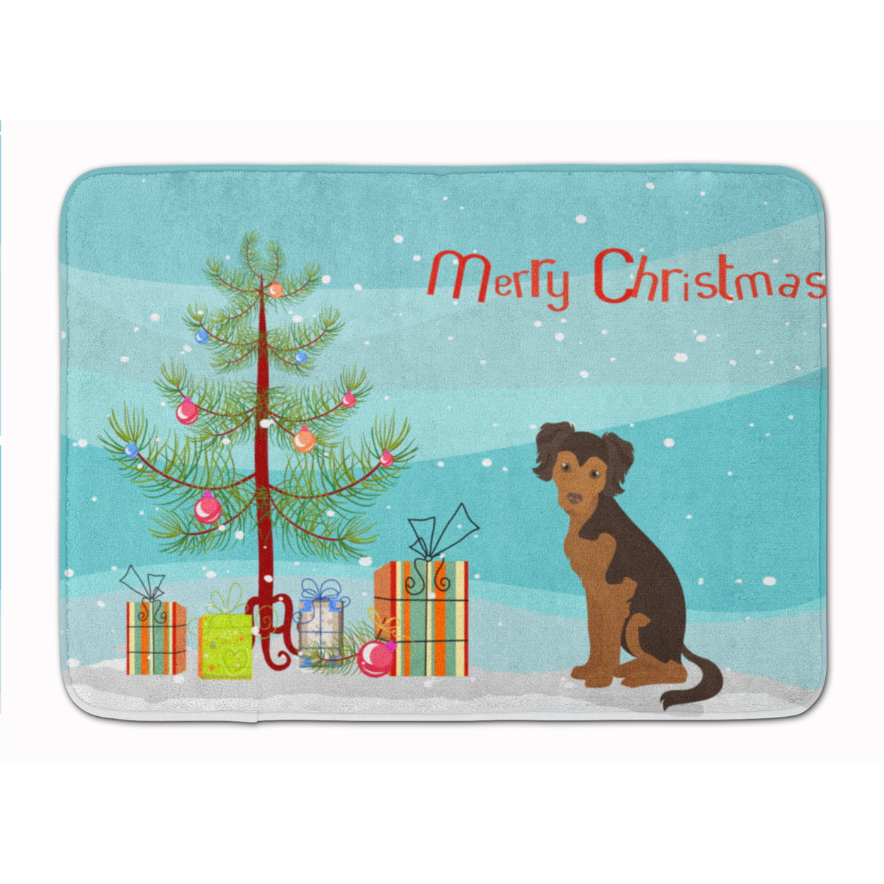 Persian Chihuahua Christmas Tree Machine Washable Memory Foam Mat
