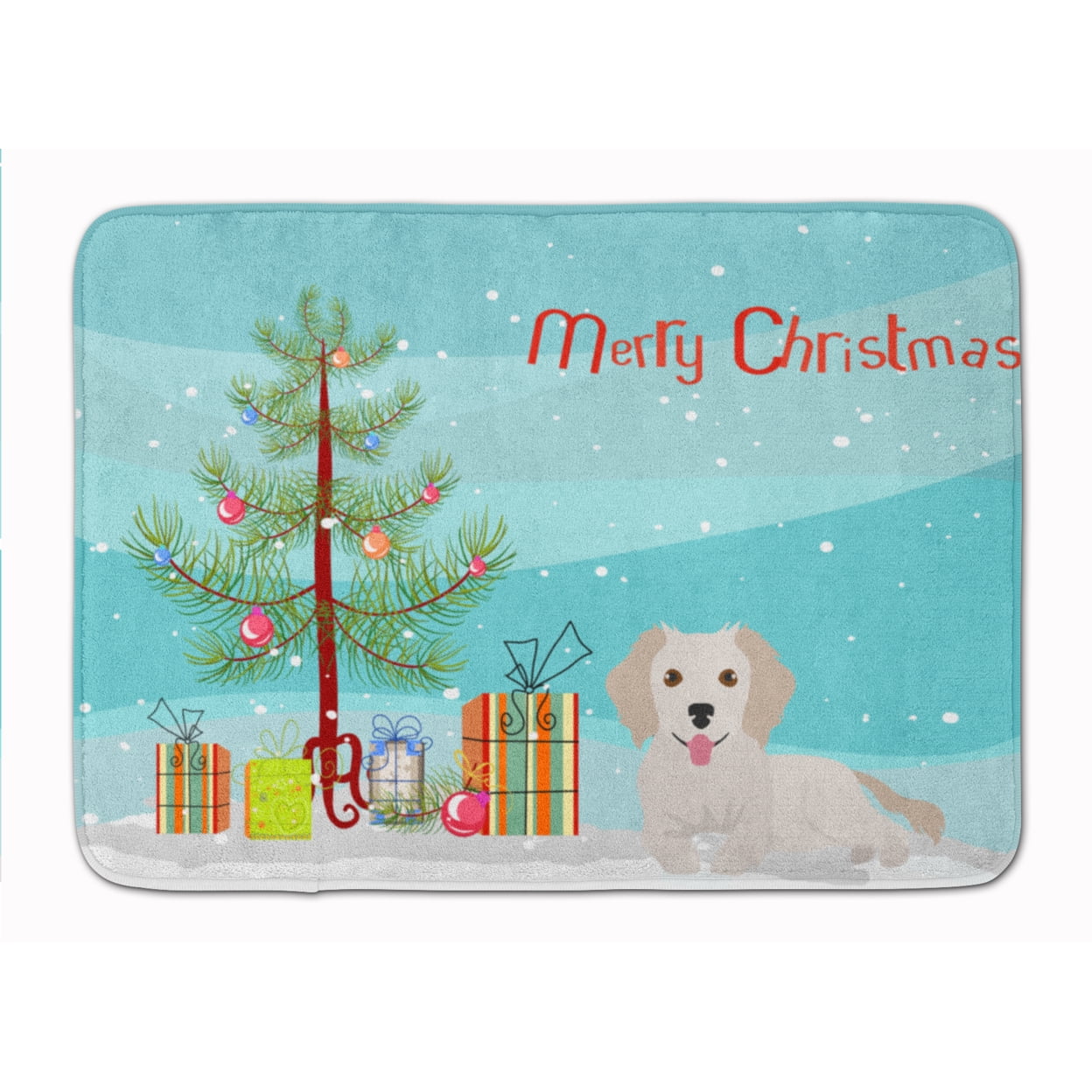 Small Greek Domestic Dog Kokoni No.2 Christmas Tree Machine Washable Memory Foam Mat