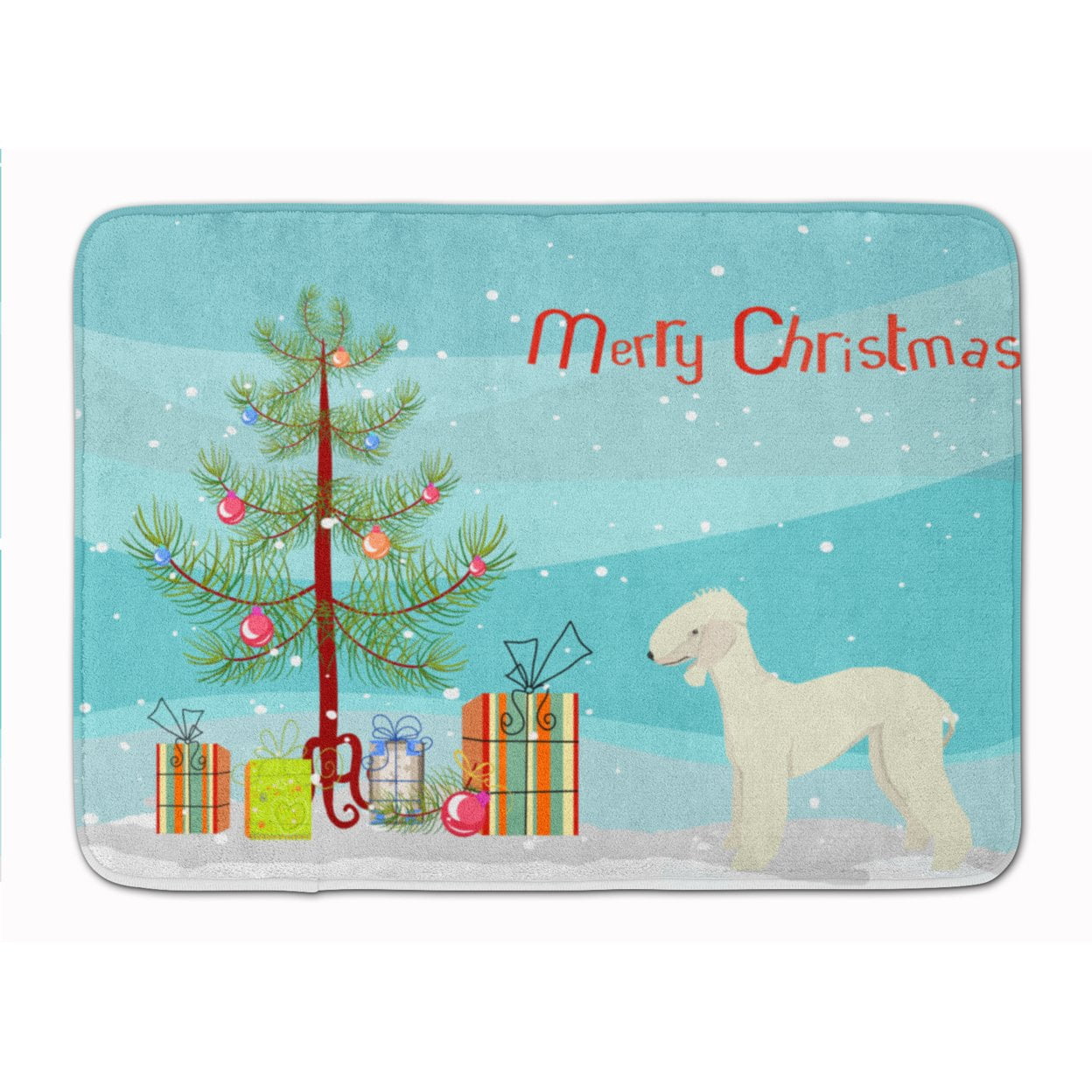 CK3520RUG Bedlington Terrier Christmas Tree Machine Washable Memory Foam Mat