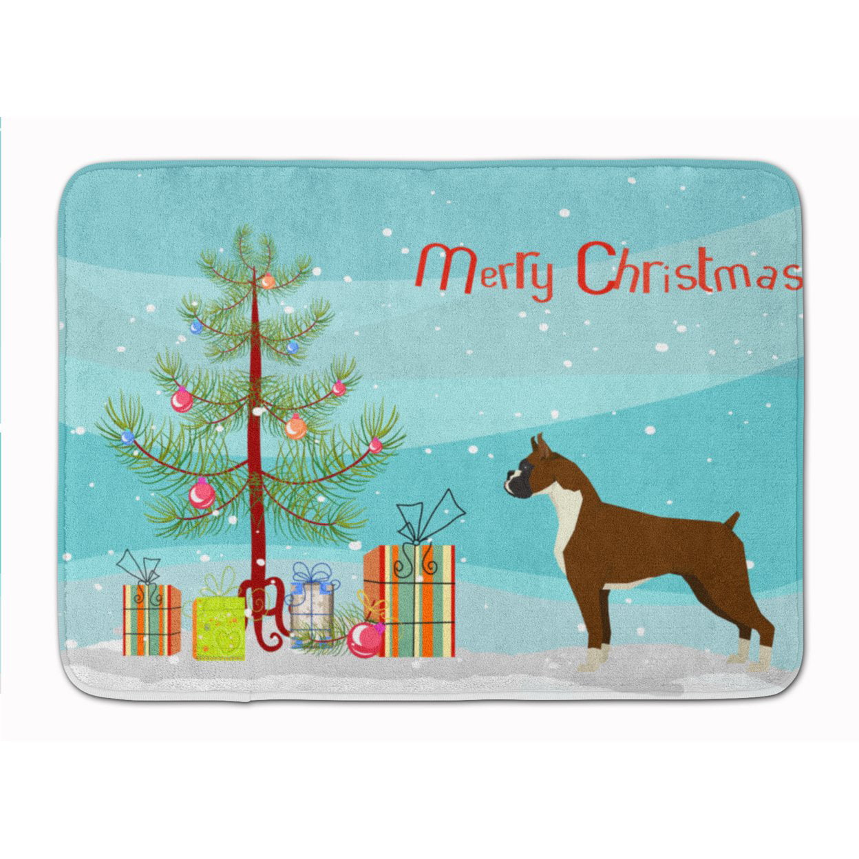 CK3526RUG Boxer Christmas Tree Machine Washable Memory Foam Mat