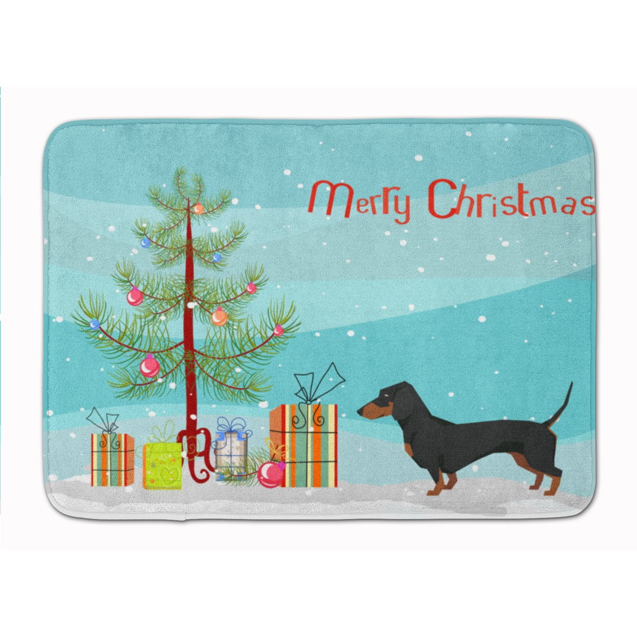 CK3533RUG Dachshund Christmas Tree Machine Washable Memory Foam Mat