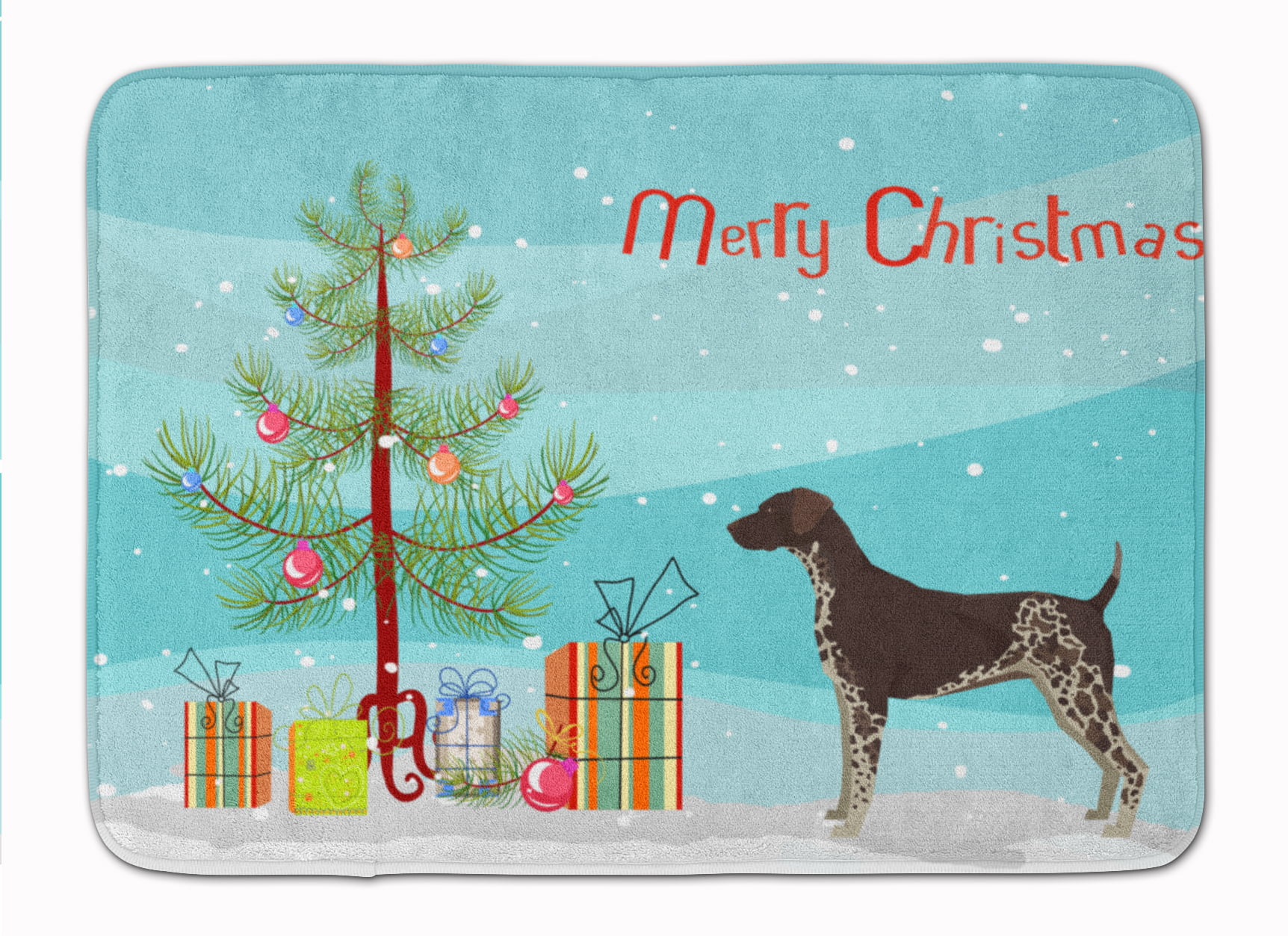 CK3541RUG German Shorthaired Pointer Christmas Tree Machine Washable Memory Foam Mat