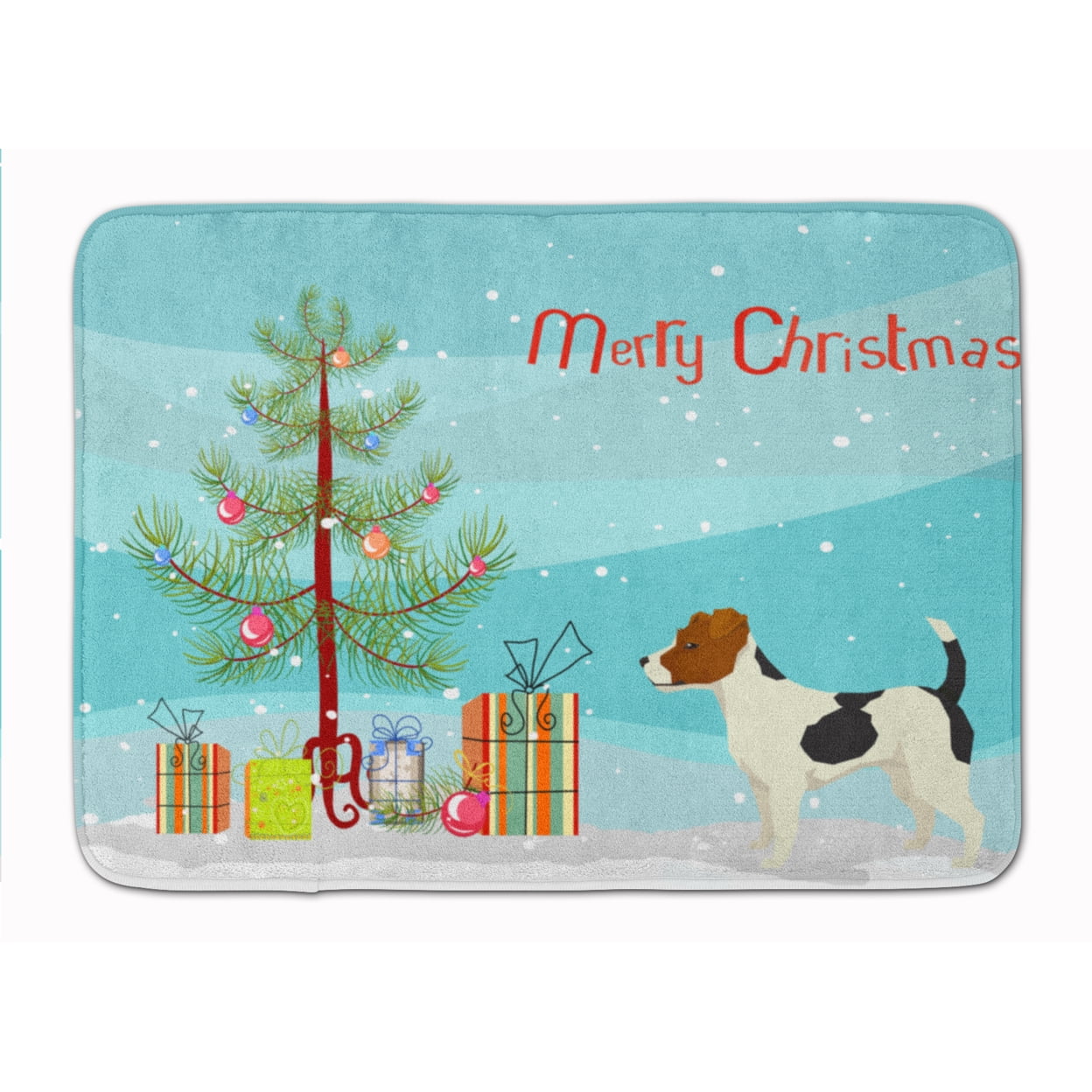 CK3547RUG Jack Russell Terrier Christmas Tree Machine Washable Memory Foam Mat