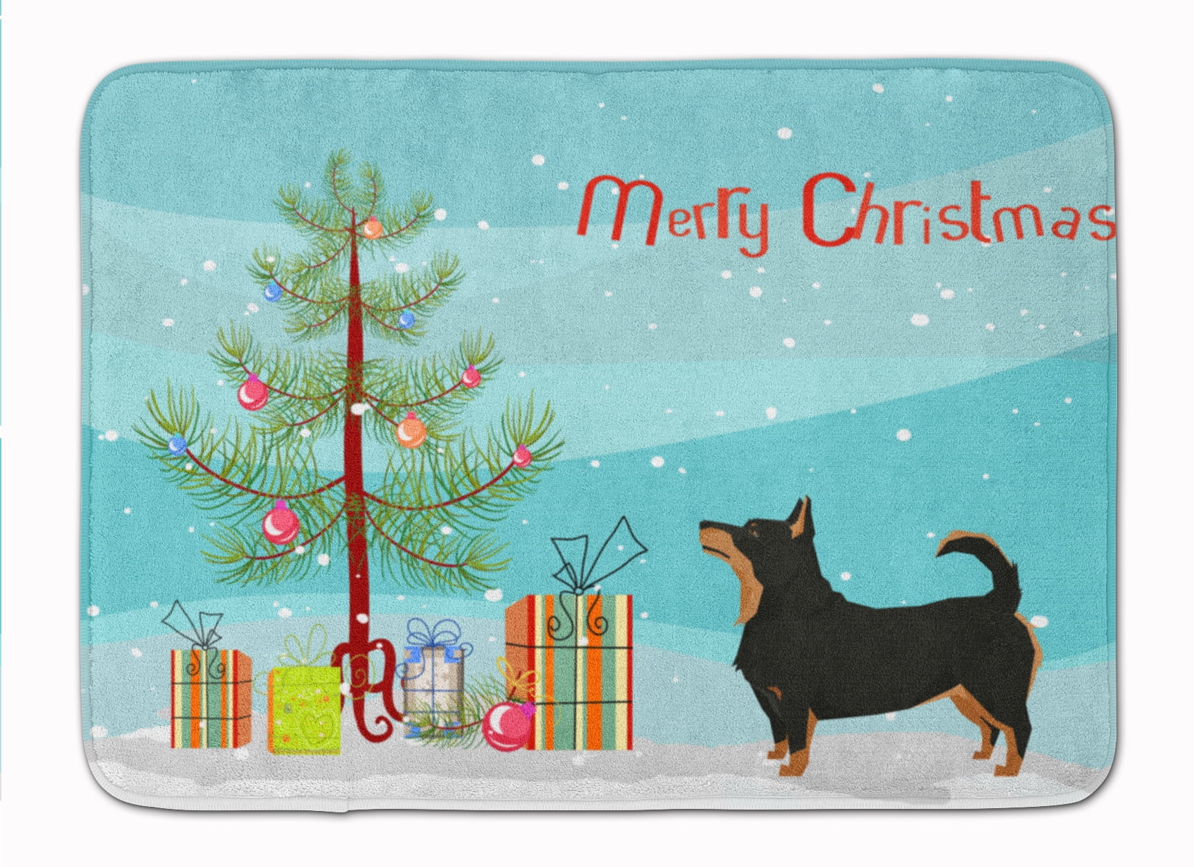CK3550RUG Lancashire Terrier Christmas Tree Machine Washable Memory Foam Mat