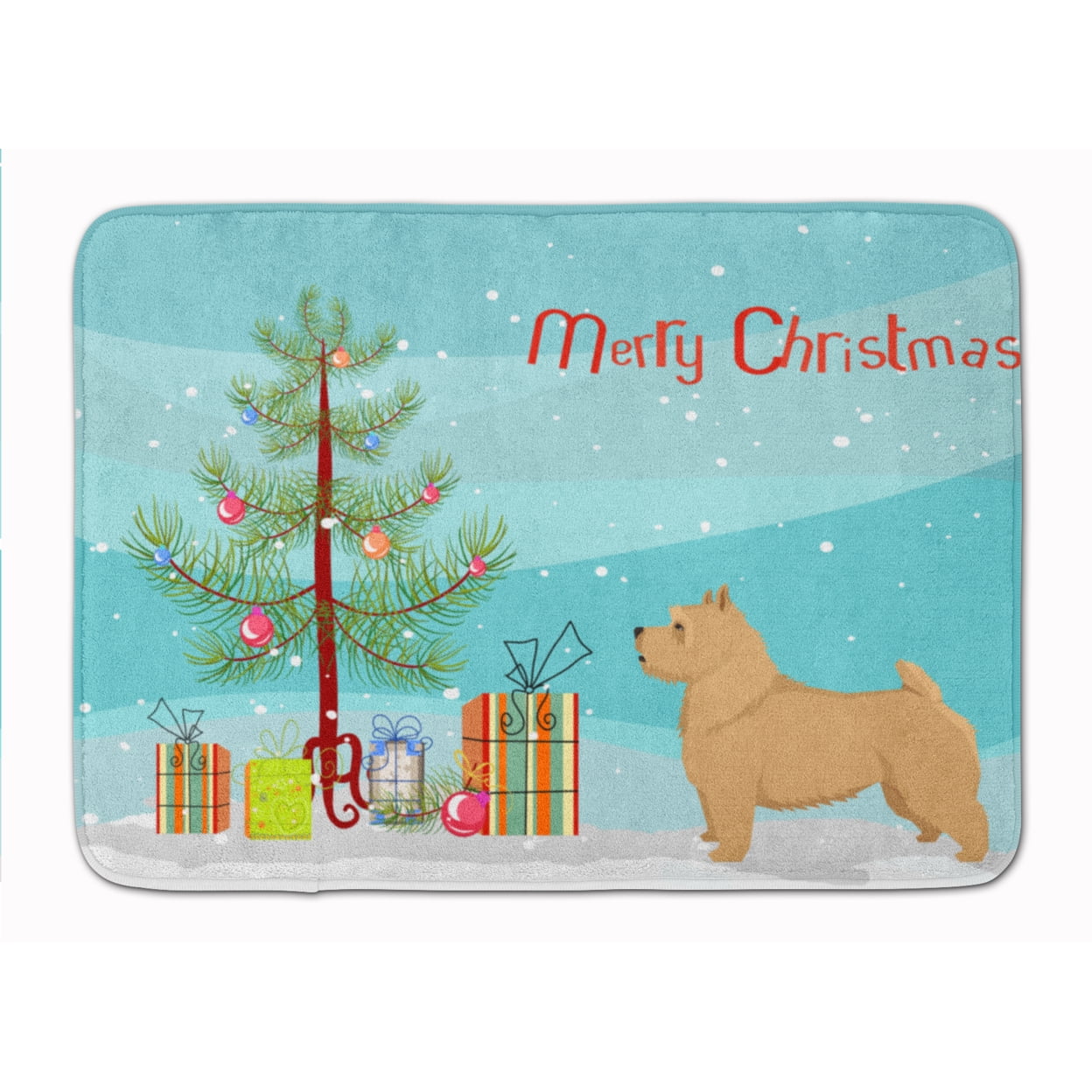 CK3551RUG Norwich Terrier Christmas Tree Machine Washable Memory Foam Mat