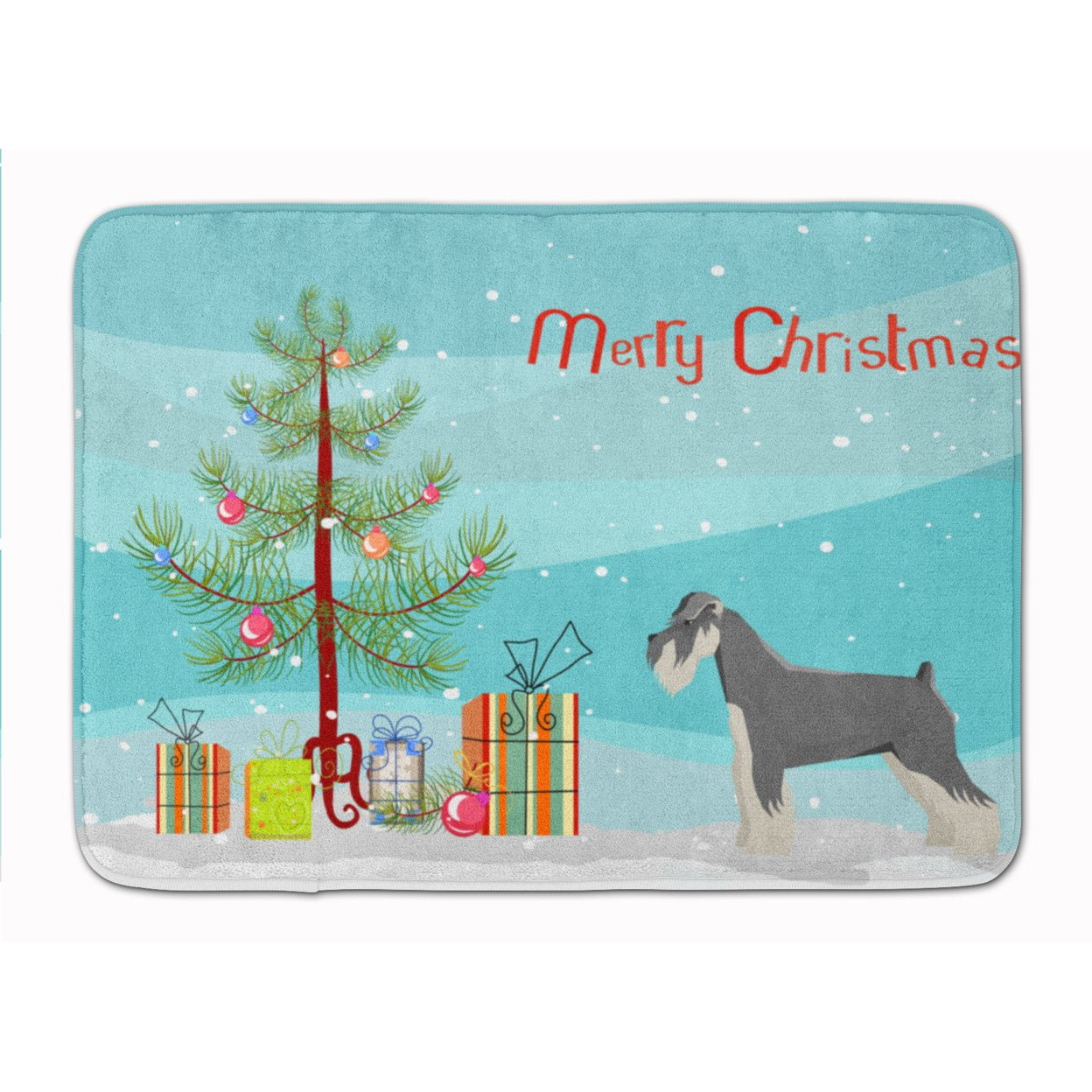 CK3559RUG Schnauzer Christmas Tree Machine Washable Memory Foam Mat