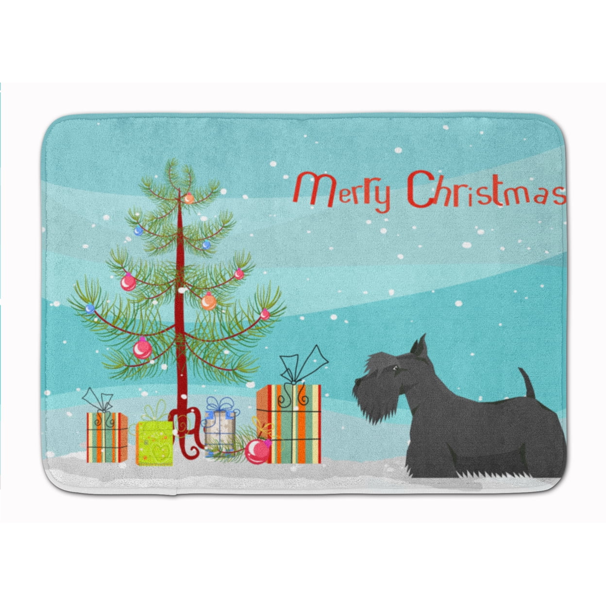CK3560RUG Scottish Terrier Christmas Tree Machine Washable Memory Foam Mat