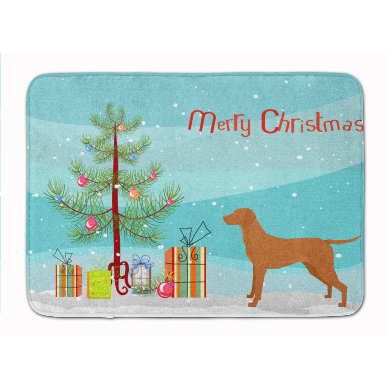 CK3568RUG Vizsla Christmas Tree Machine Washable Memory Foam Mat