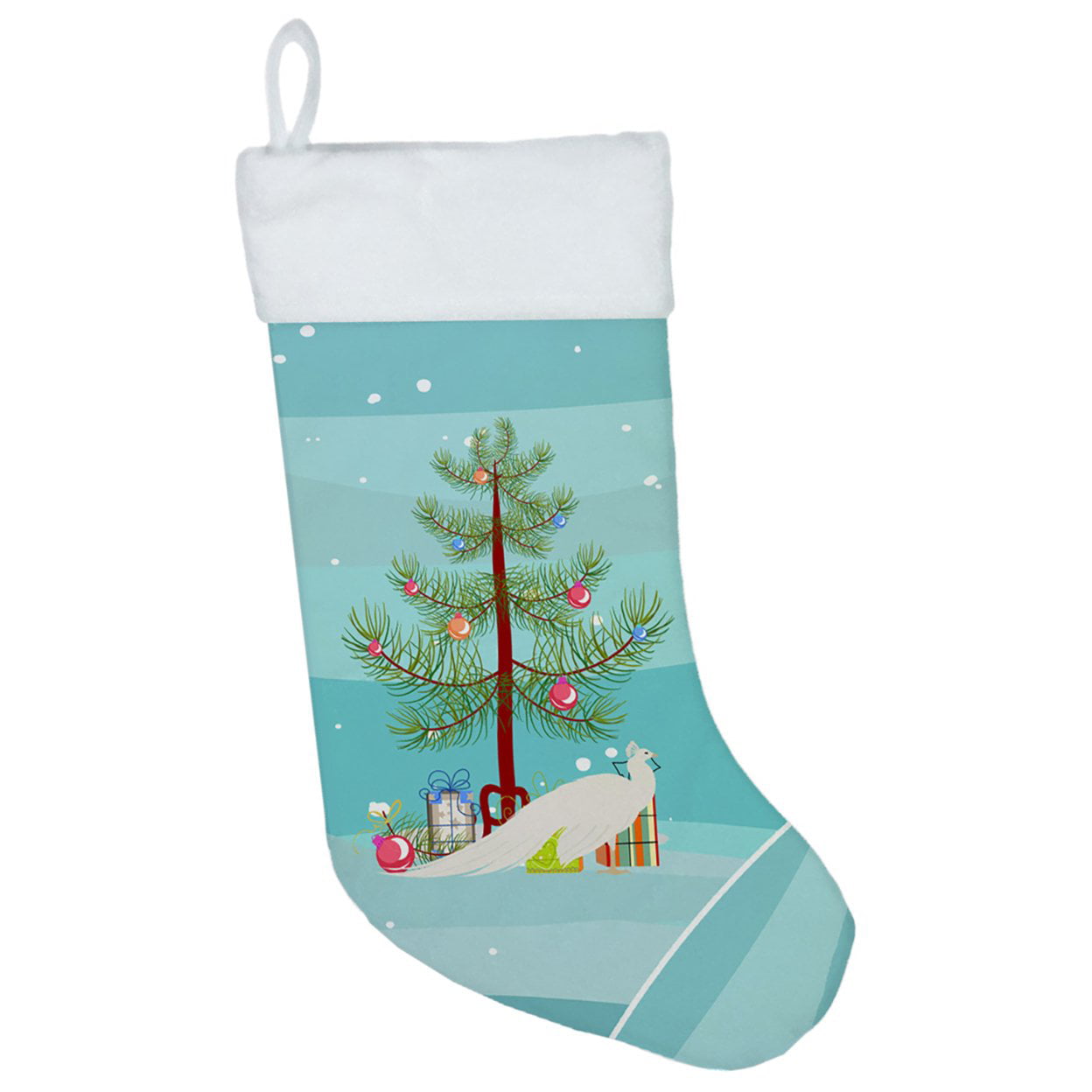 White Peacock Peafowl Christmas Christmas Stocking
