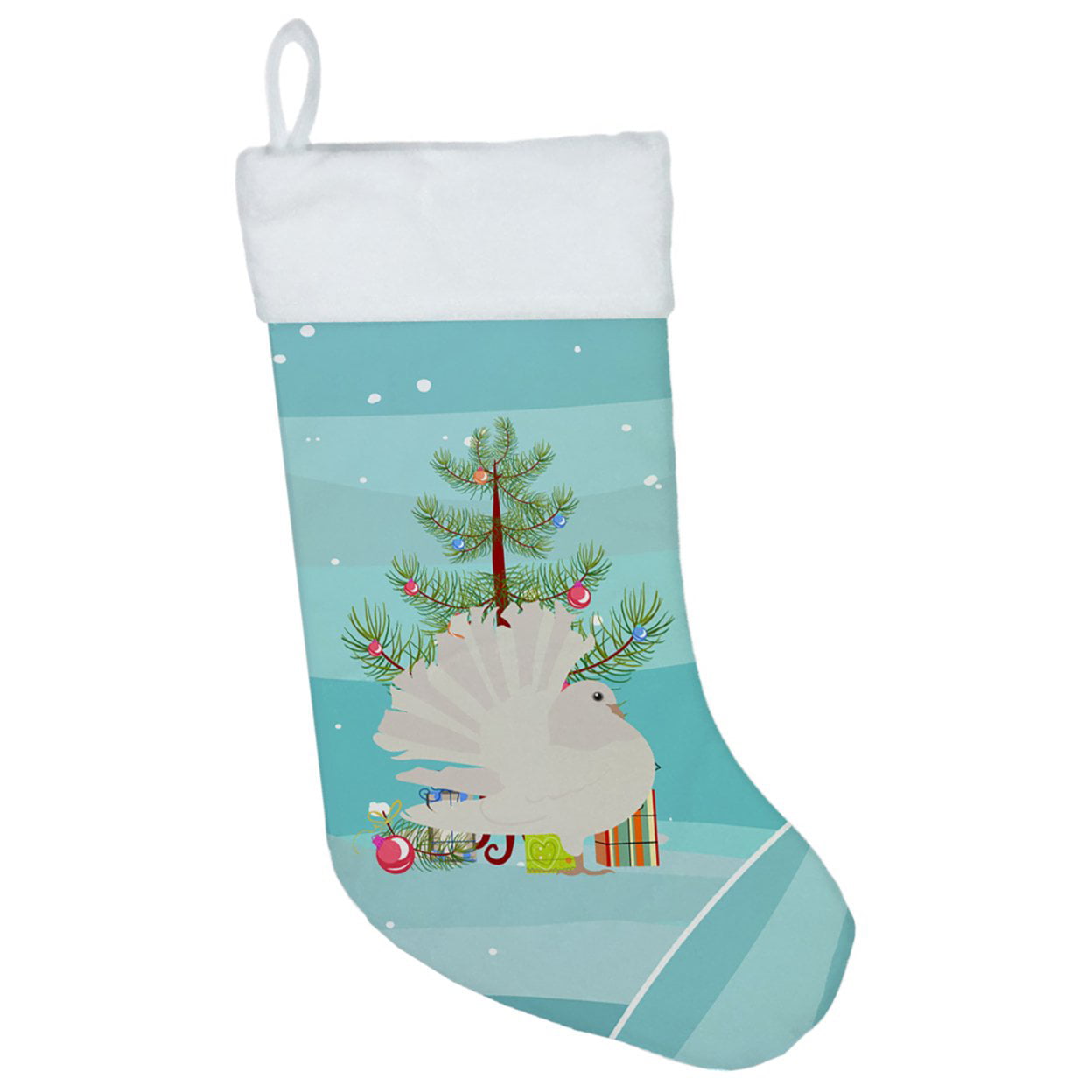 BB9317CS Silver Fantail Pigeon Christmas Christmas Stocking