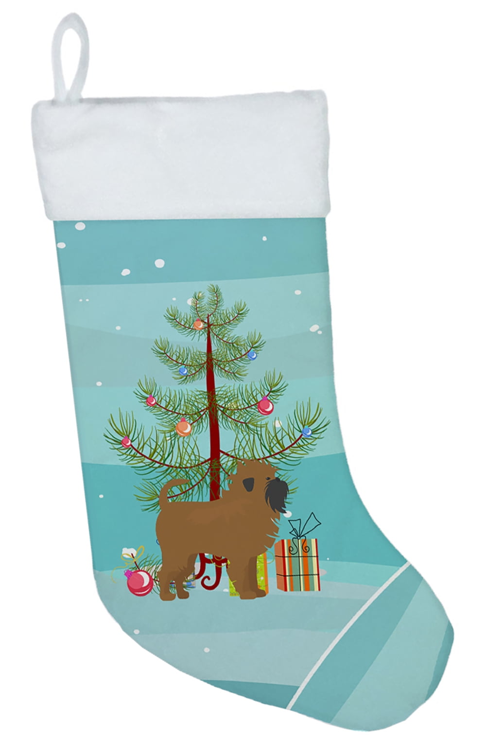 CK3439CS Tan Affenpinscher Christmas Tree Christmas Stocking