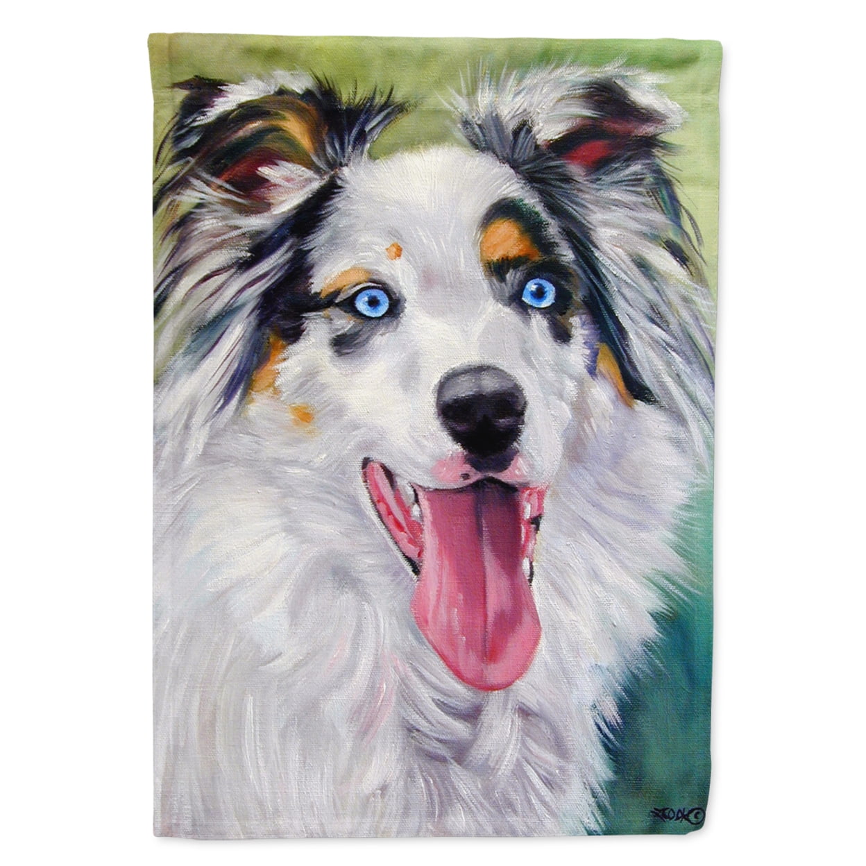 Australian Shepherd Blue Eyes Garden Size Flag
