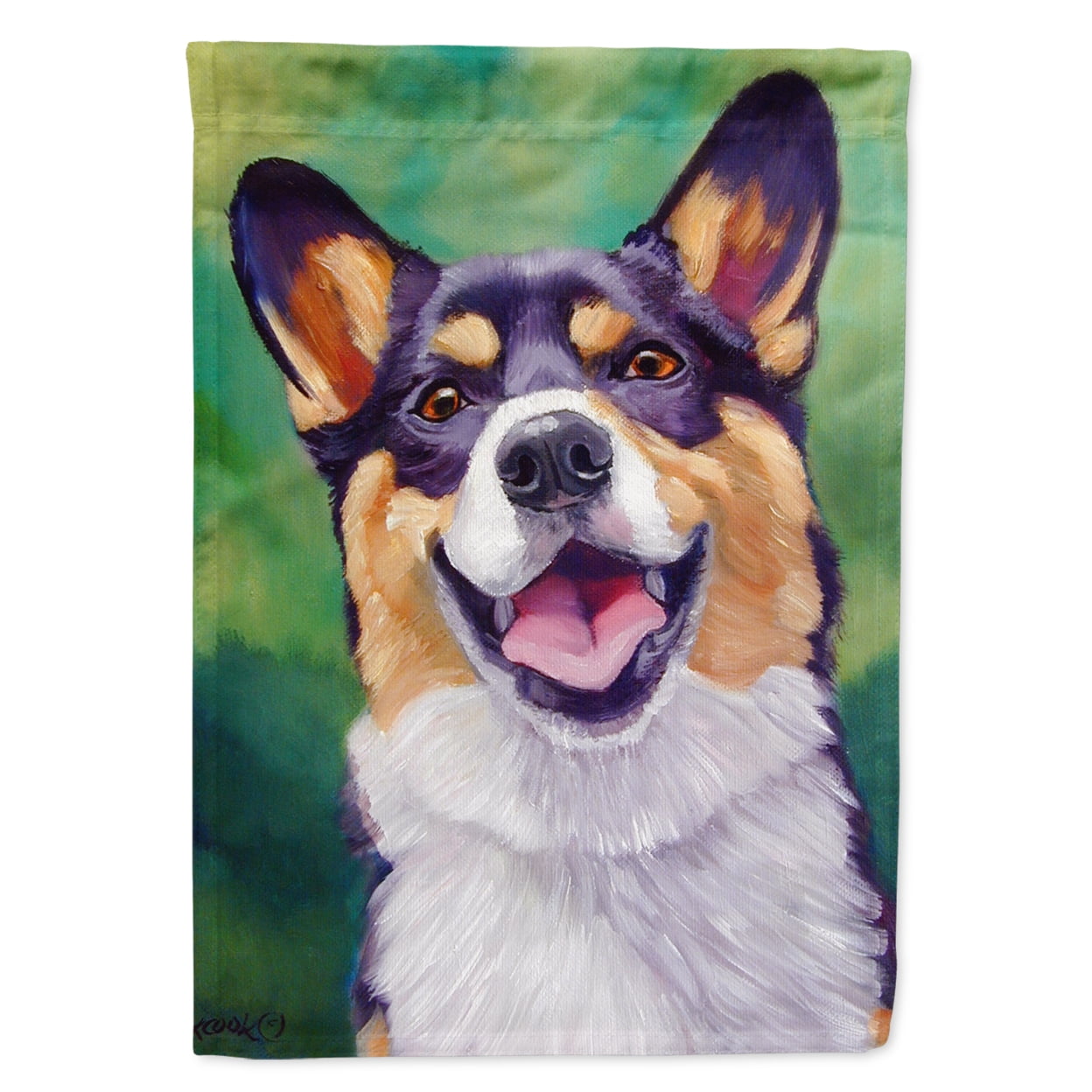 Tricolor Pembroke Corgi Garden Size Flag