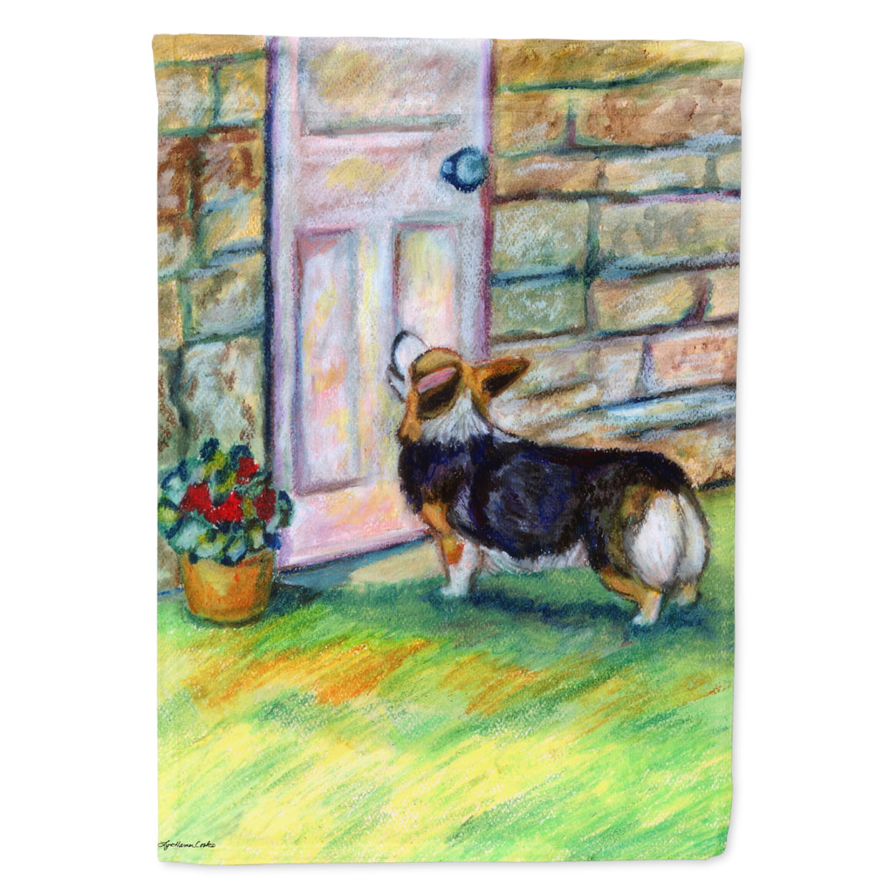 Let me in Corgi Garden Size Flag