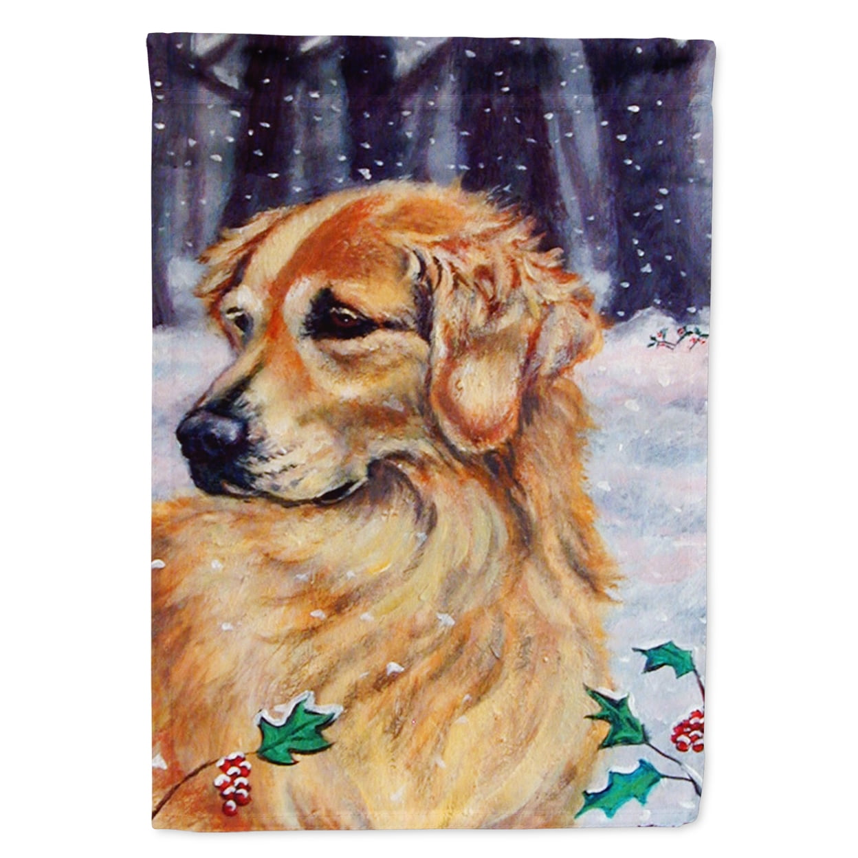 Golden Retriver Holly Garden Size Flag