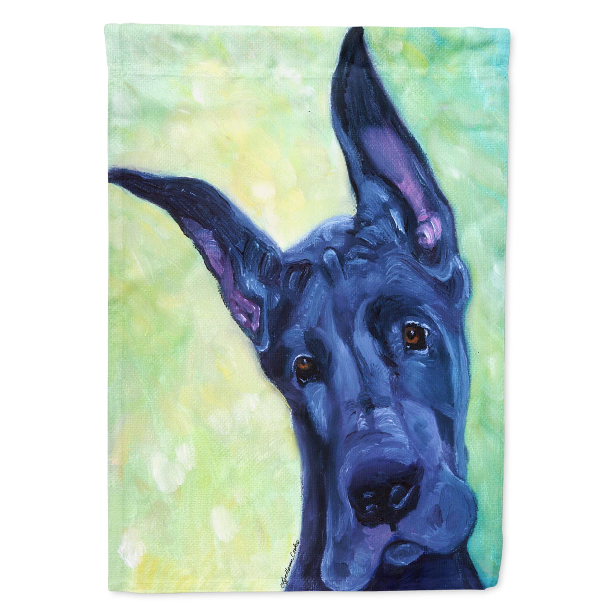 Great Dane Midnight Puppy Garden Size Flag