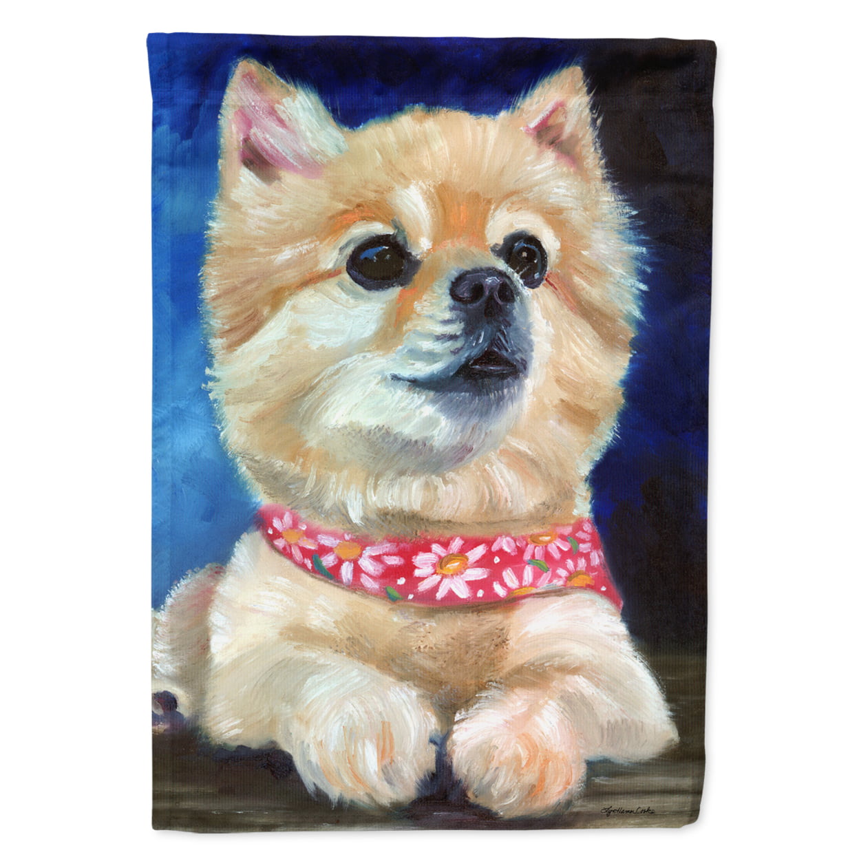 Fancy Bandana Pomeranian Puppy Garden Size Flag