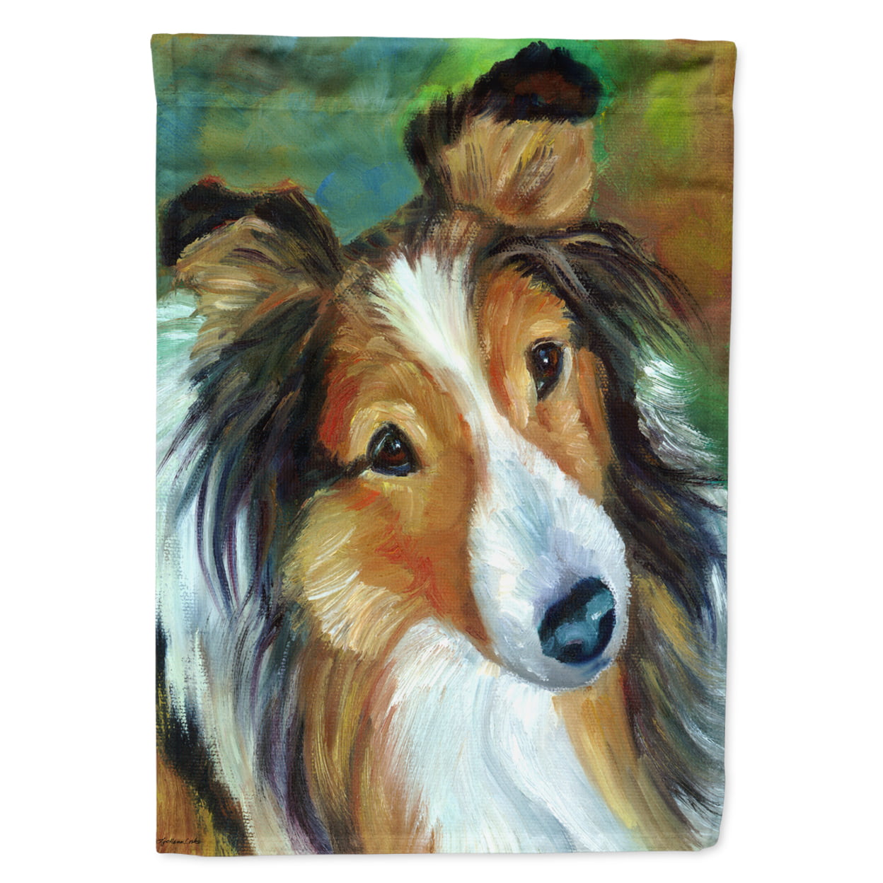 Sheltie Curiosity Garden Size Flag
