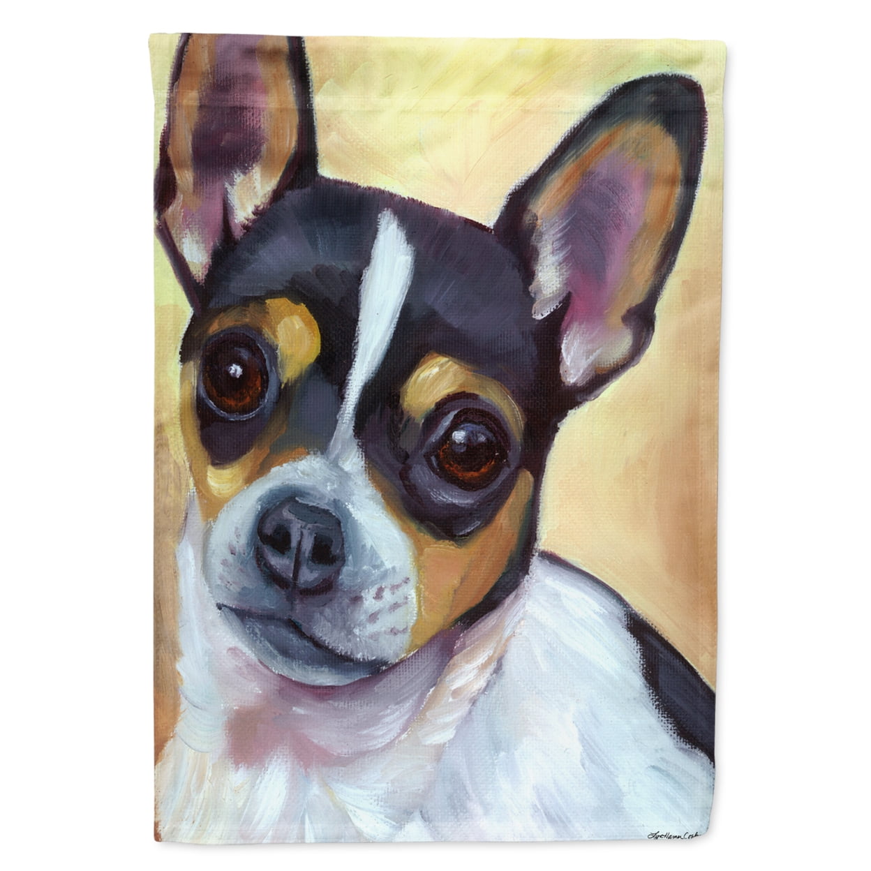 Chihuahua Black & Tan Flag Canvas House Size