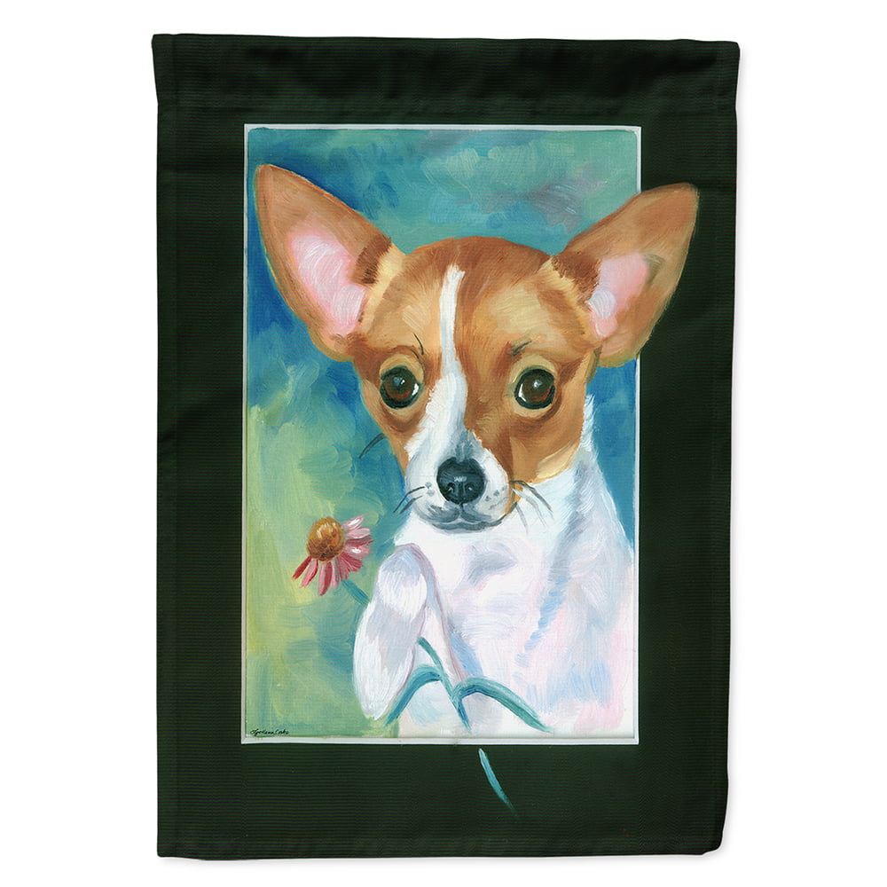 Chihuahua & Daisy Flag Canvas House Size