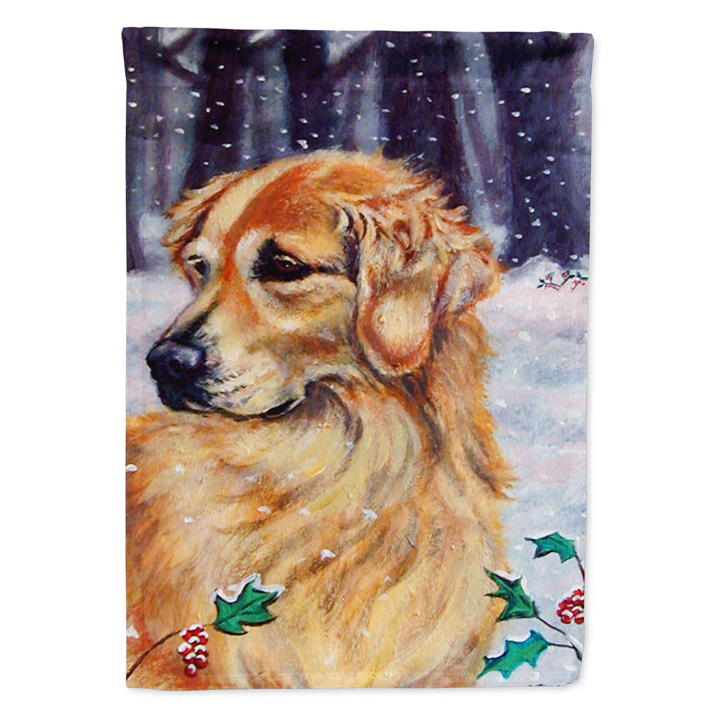 Golden Retriver Holly Flag Canvas House Size