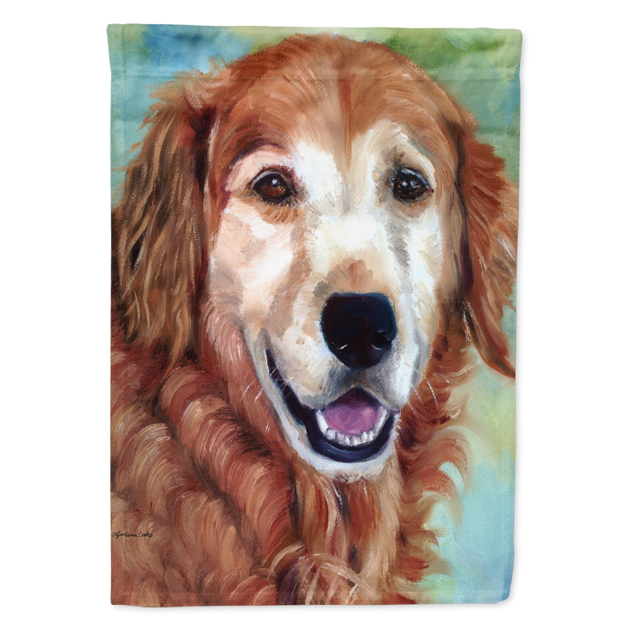 Golden Retriver Good Boy Flag Canvas House Size