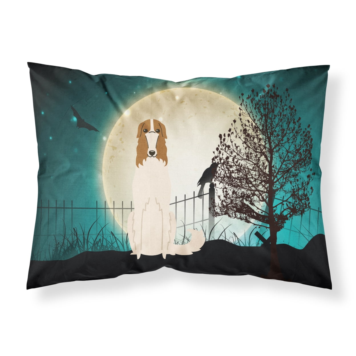 Halloween Scary Borzoi Fabric Standard Pillowcase