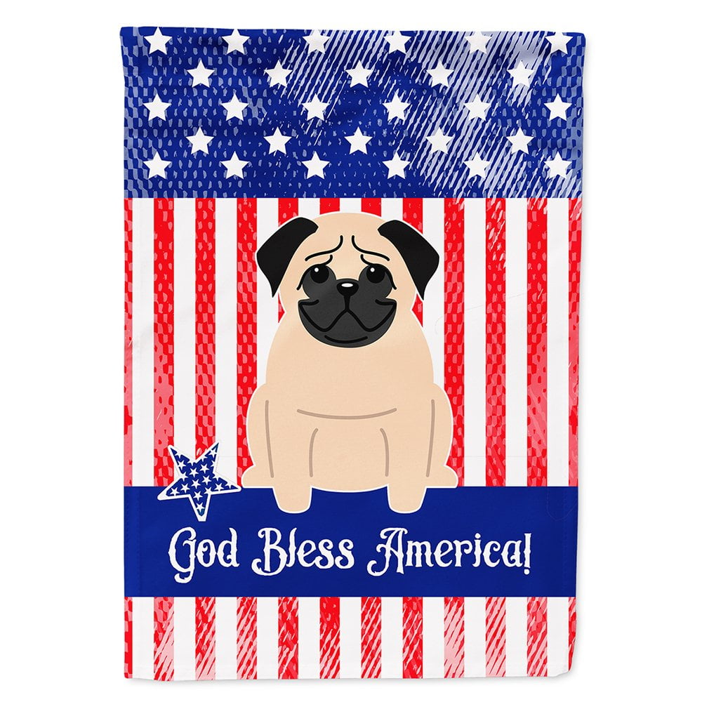 BB3003CHF Patriotic USA Pug Fawn Flag Canvas House Size