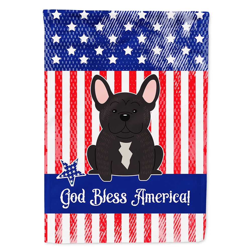 BB3004CHF Patriotic USA French Bulldog Brindle Flag Canvas House Size