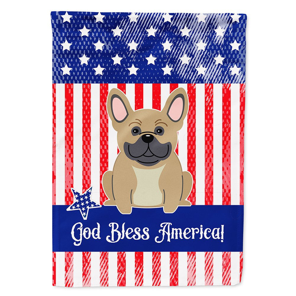 BB3005CHF Patriotic USA French Bulldog Cream Flag Canvas House Size