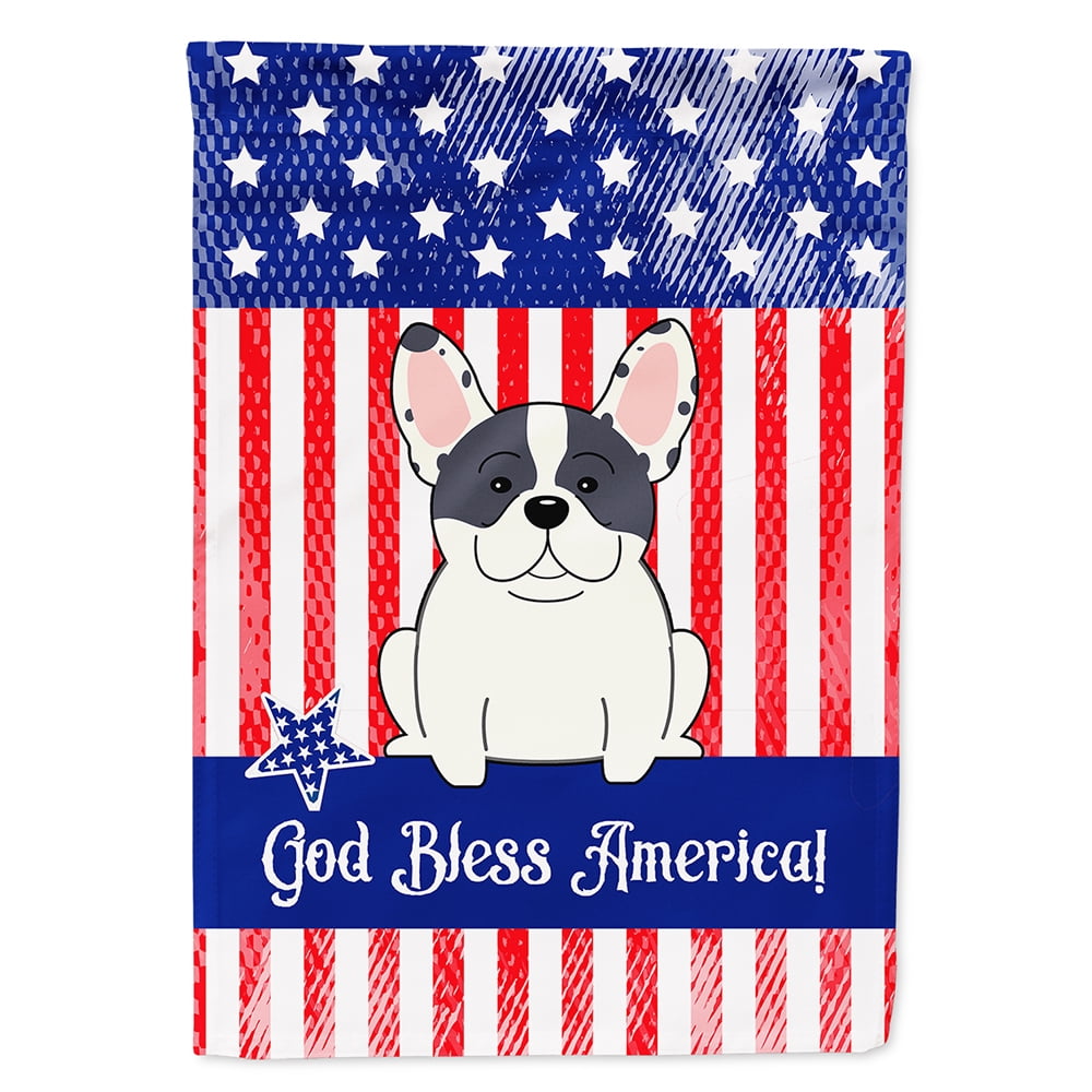 BB3006CHF Patriotic USA French Bulldog Piebald Flag Canvas House Size