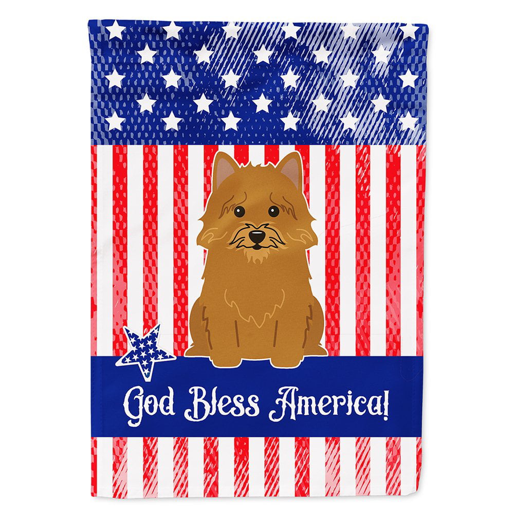 BB3015CHF Patriotic USA Norwich Terrier Flag Canvas House Size