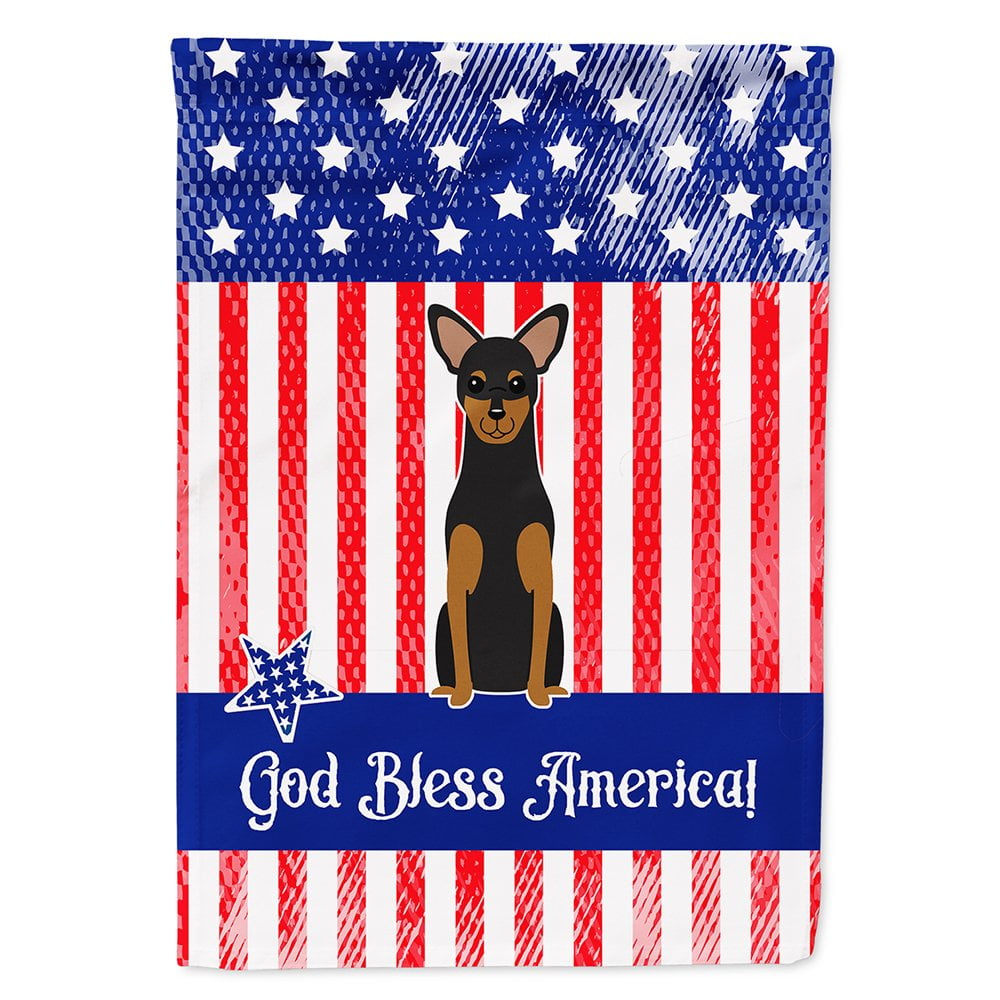 BB3023CHF Patriotic USA Manchester Terrier Flag Canvas House Size