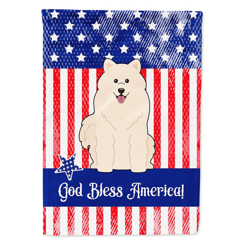 BB3025CHF Patriotic USA Samoyed Flag Canvas House Size