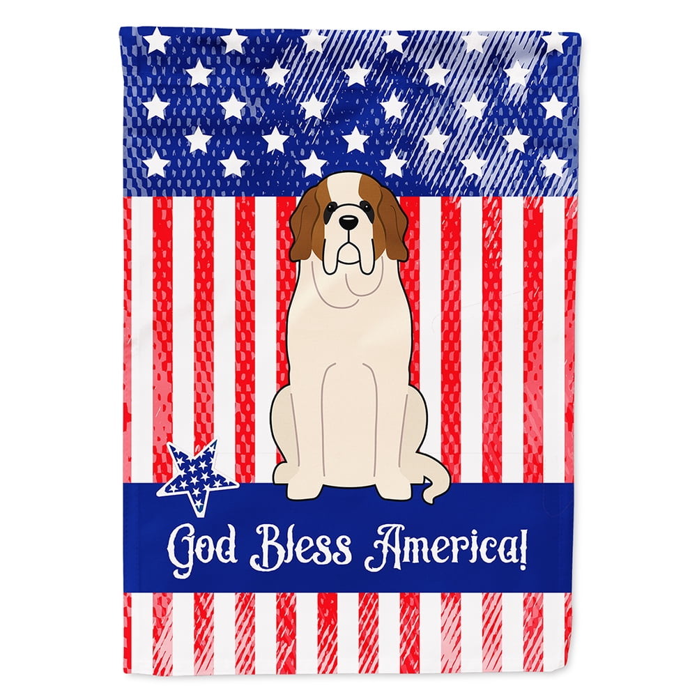 BB3030CHF Patriotic USA Saint Bernard Flag Canvas House Size