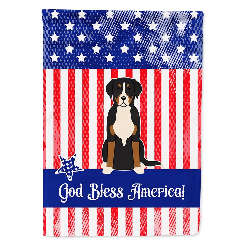 BB3032CHF Patriotic USA Greater Swiss Mountain Dog Flag Canvas House Size