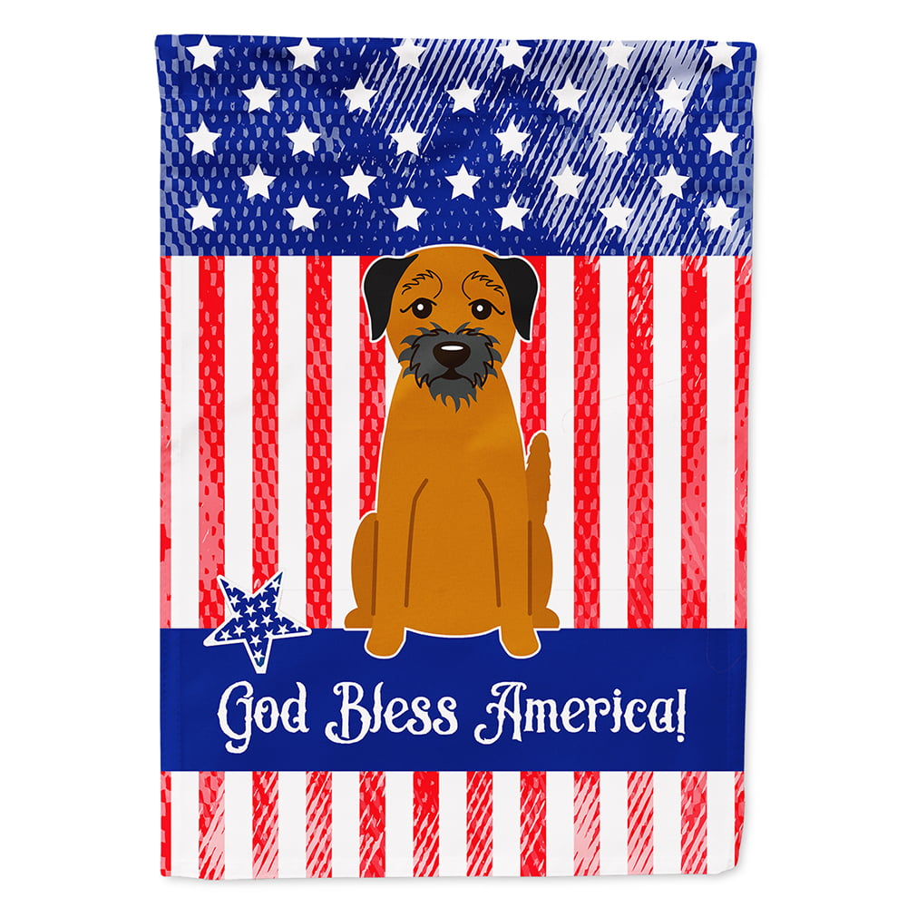 BB3034CHF Patriotic USA Border Terrier Flag Canvas House Size