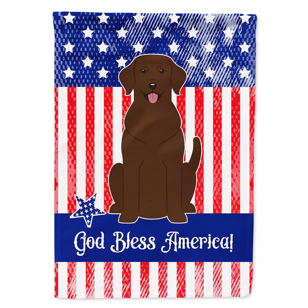 BB3051CHF Patriotic USA Chocolate Labrador Flag Canvas House Size